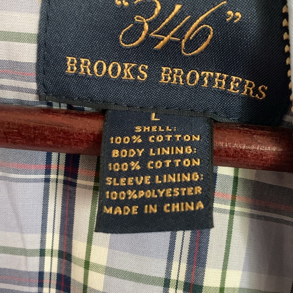 Authentic Beautiful Mens Brooks Brothers 346 bomber jacket zip up blue Large L - Picture 11 of 12